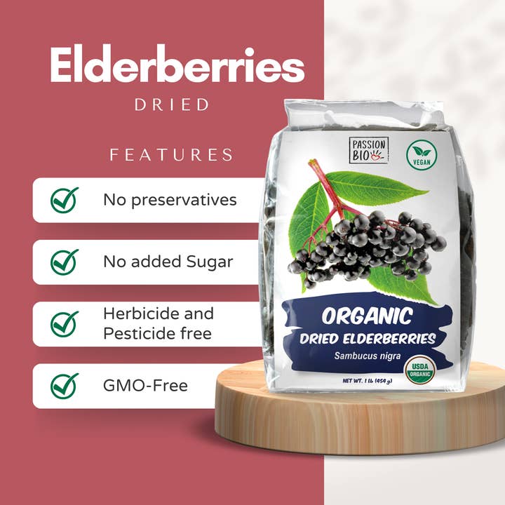 J&J Aronia - Wholesale Dried/Dehydrated Fruit - Organic Dried Elderberries (1 lb)2