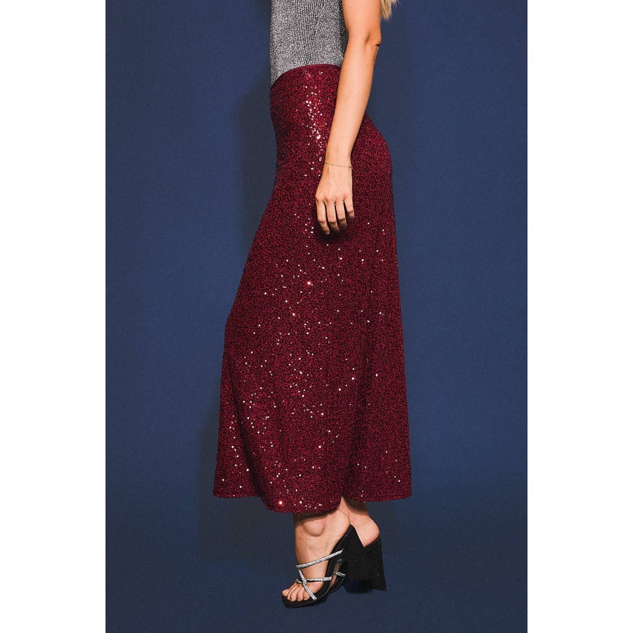 Apolline - Wholesale Skirt - Women's - SEQUIN BIAS MAXI SKIRT2