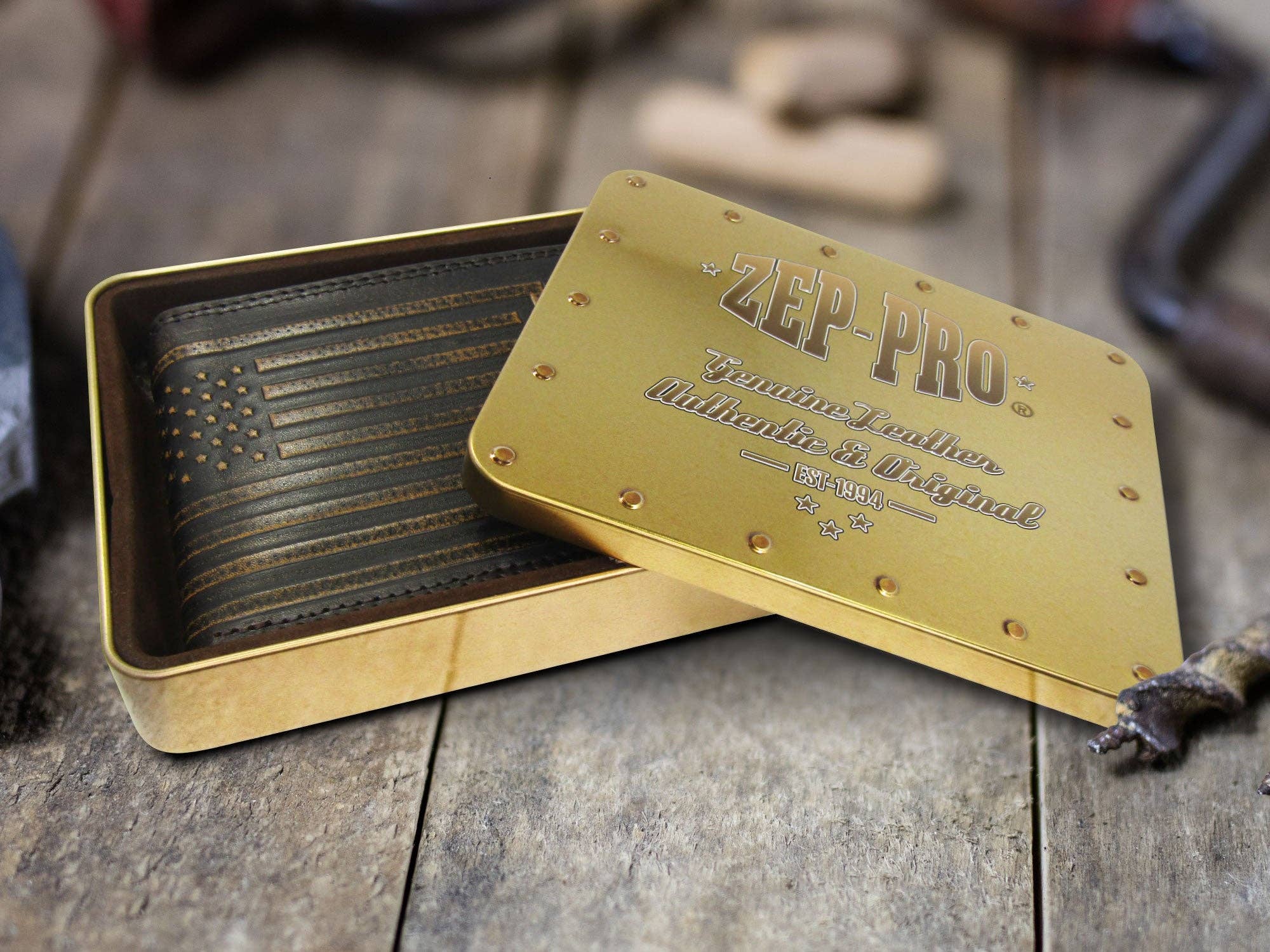 Zep-Pro - Wholesale Wallet - Men's - Georgia Bulldogs Burnished Leather Trifold Wallet1