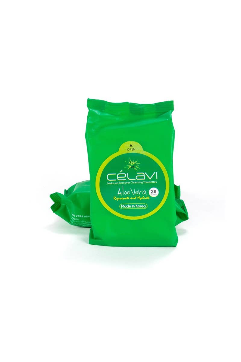 PINEAPPLE Beauty - Wholesale Face & Body Wipes - Celavi MT001 Aloe Vera Makeup Cleansing Towelette - 6pc4