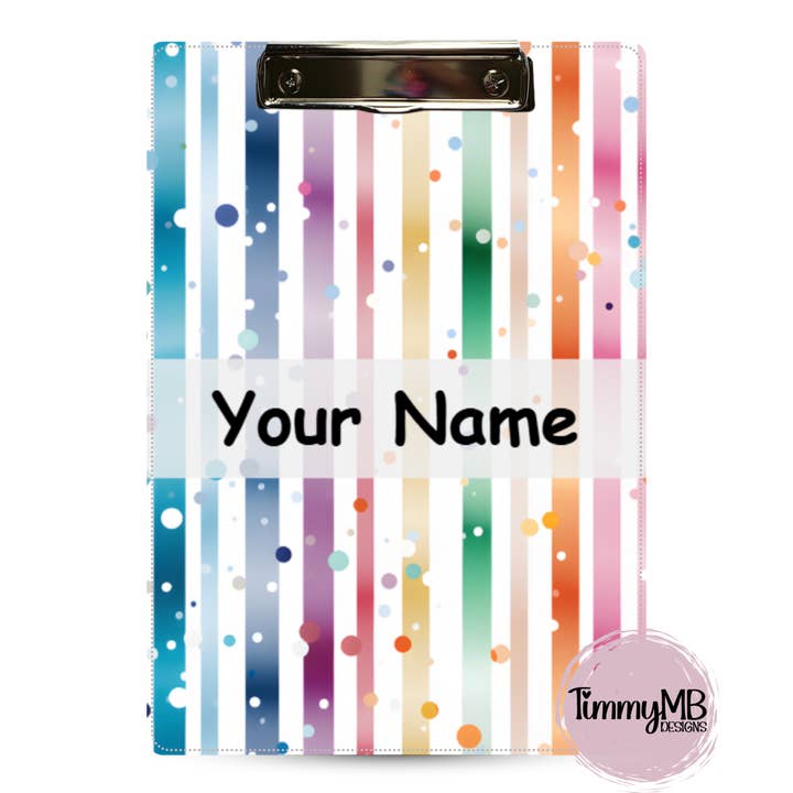 Regnbuestriber: Prikker - Tilpasset Clipboard for engroshandel hos TimmyMB Designs