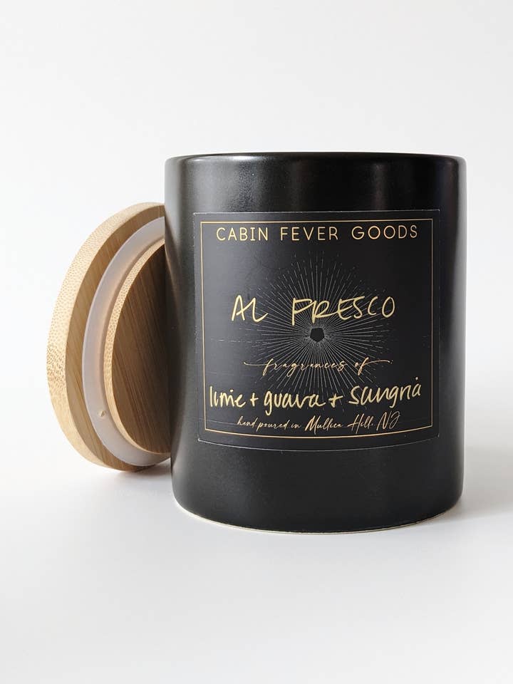 Vela en tarro de 12 onzas de Al Fresco, lima, guayaba y sangría para venta al por mayor de Cabin Fever Goods