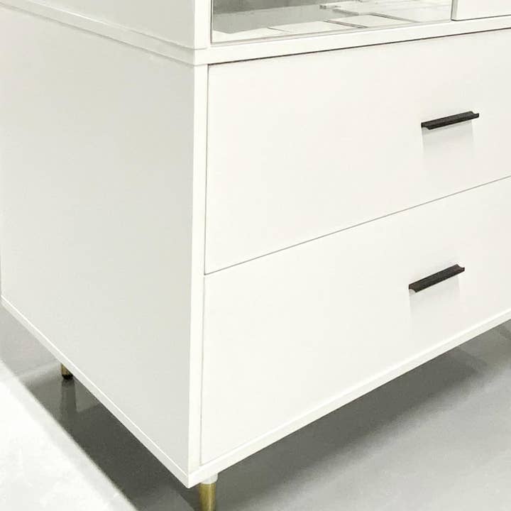 Livelylodge – Großhandel Schlafzimmermöbel – Armoire Kleiderschrank weiß mit 2 Türen, 2 Schubladen