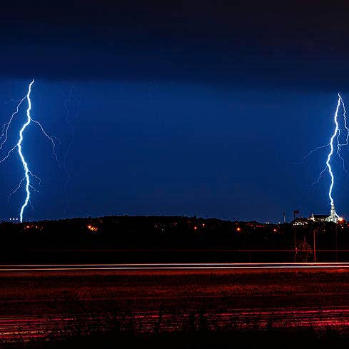 Impression d'art métallique sur le thème de la météo WEA13 pour la vente par Breaking Rules Photography