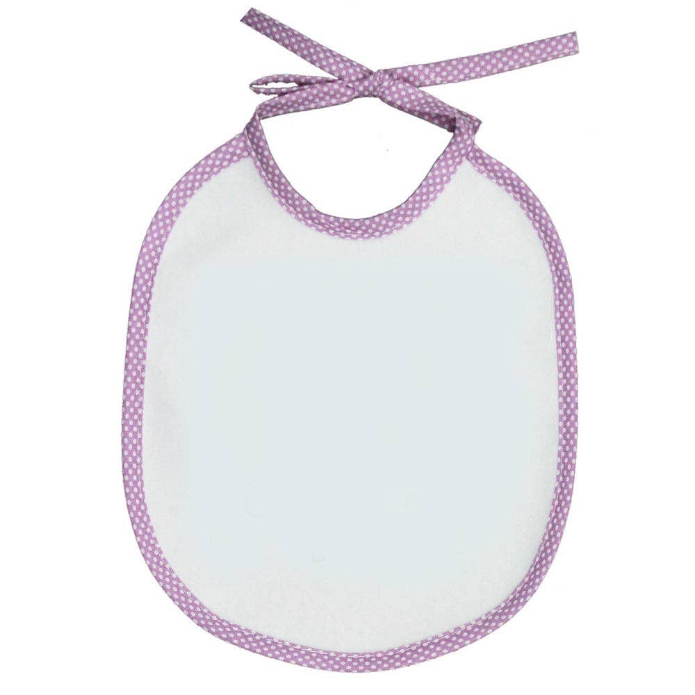 Almatex srl - Wholesale Slabbetje - Baby - Slabbetje VOOR SUBLIMATIE afm. 20x24 met linten en stippen biaisband1