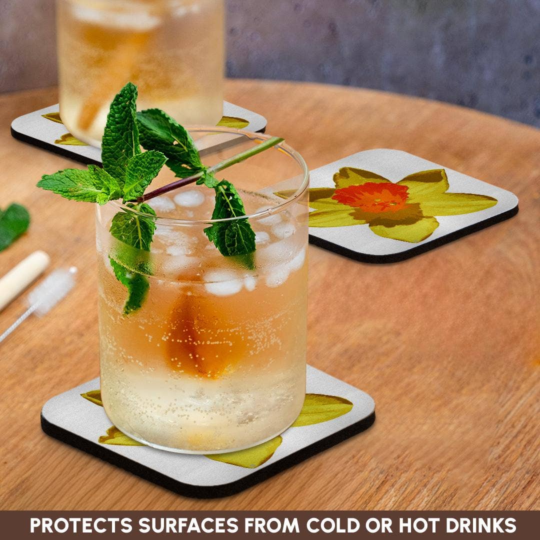 3dRose – Großhandel Untersetzer – 3dRose, Frühlings-Narzissen-Vektor isoliert, Untersetzer9