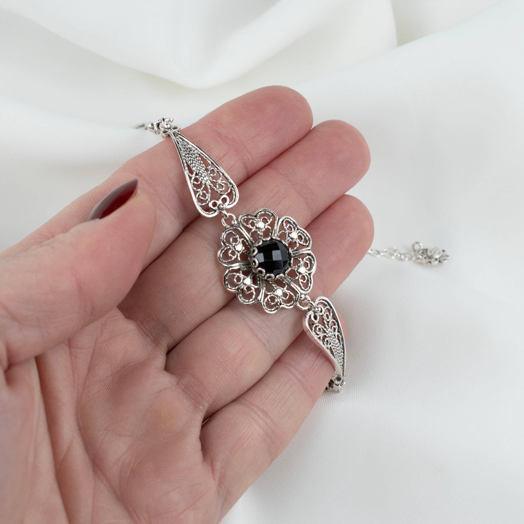 Filigranist Jewelry - Wholesale Link & Chain Bracelet - Sterling Silver  Clover Flower Woman Link Bracelet14