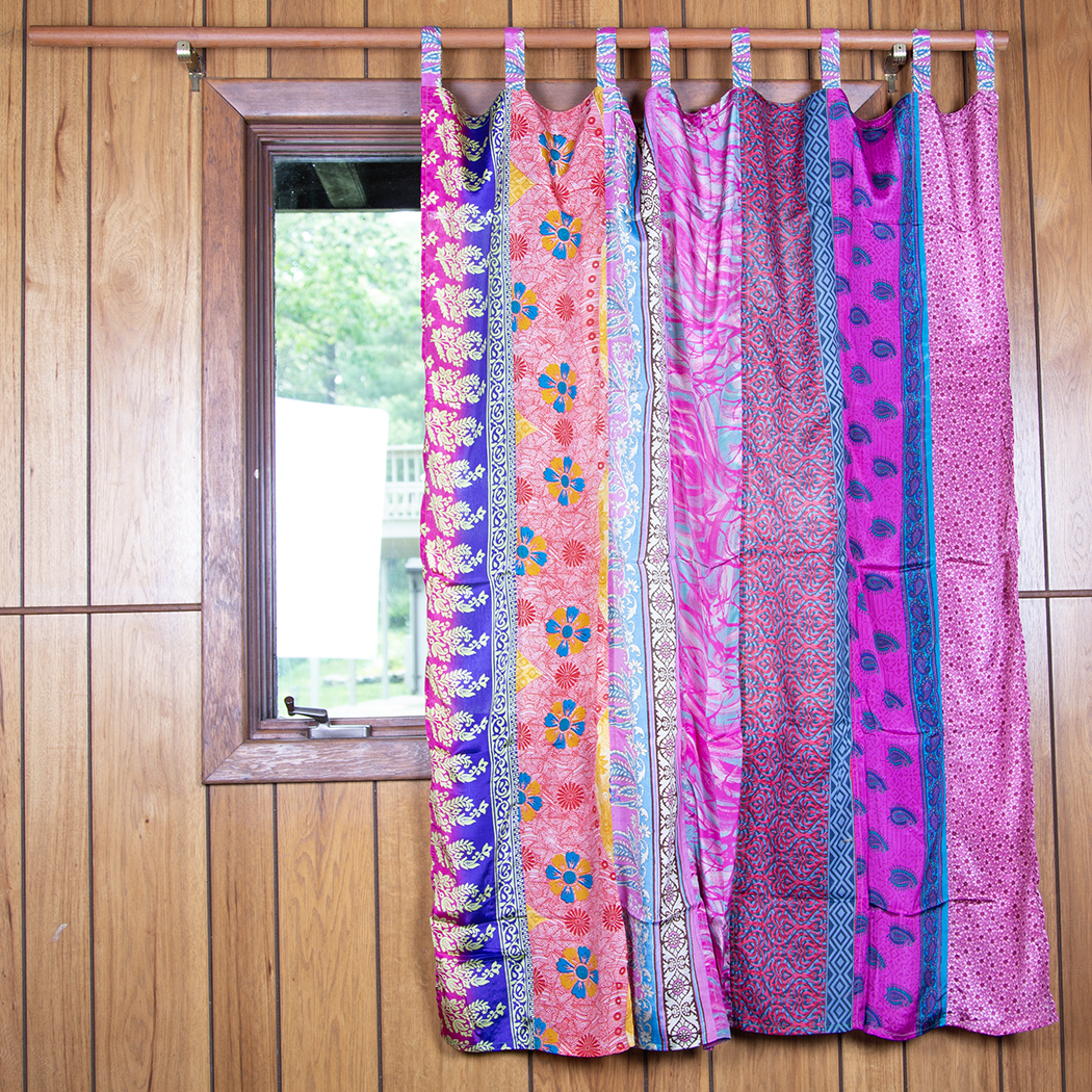 Sunshine Joy - Wholesale Gordijn - Gemengde sari patchwork gordijnen 137 x 160 cm7