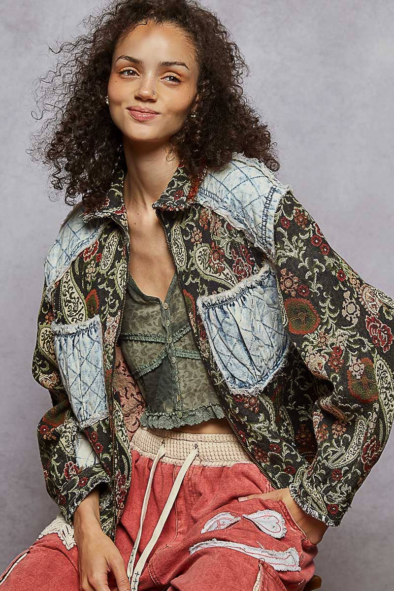 ジャケット・アウター PATCHWORK EMBROIDERY LACE JACKET PATCHWORK EMBROIDERY LACE JACKET