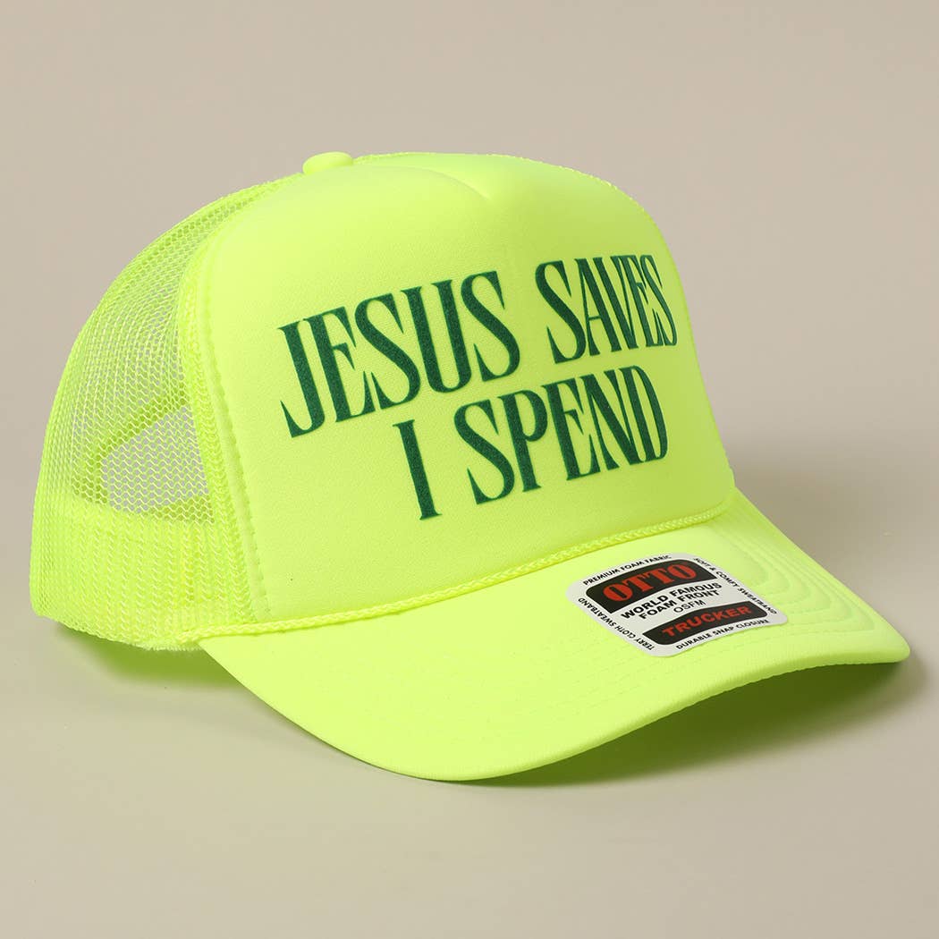 Fashion City - Vente Casquette de camionneur – unisexe - Casquette Trucker à Maille Arrière "JESUS SAUVE JE DÉPENSE"13