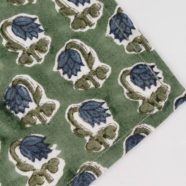 Fabricrush - Wholesale Dinner & Cloth Napkin - Basil Green, Peacock Blue Indian Floral Printed Napkins