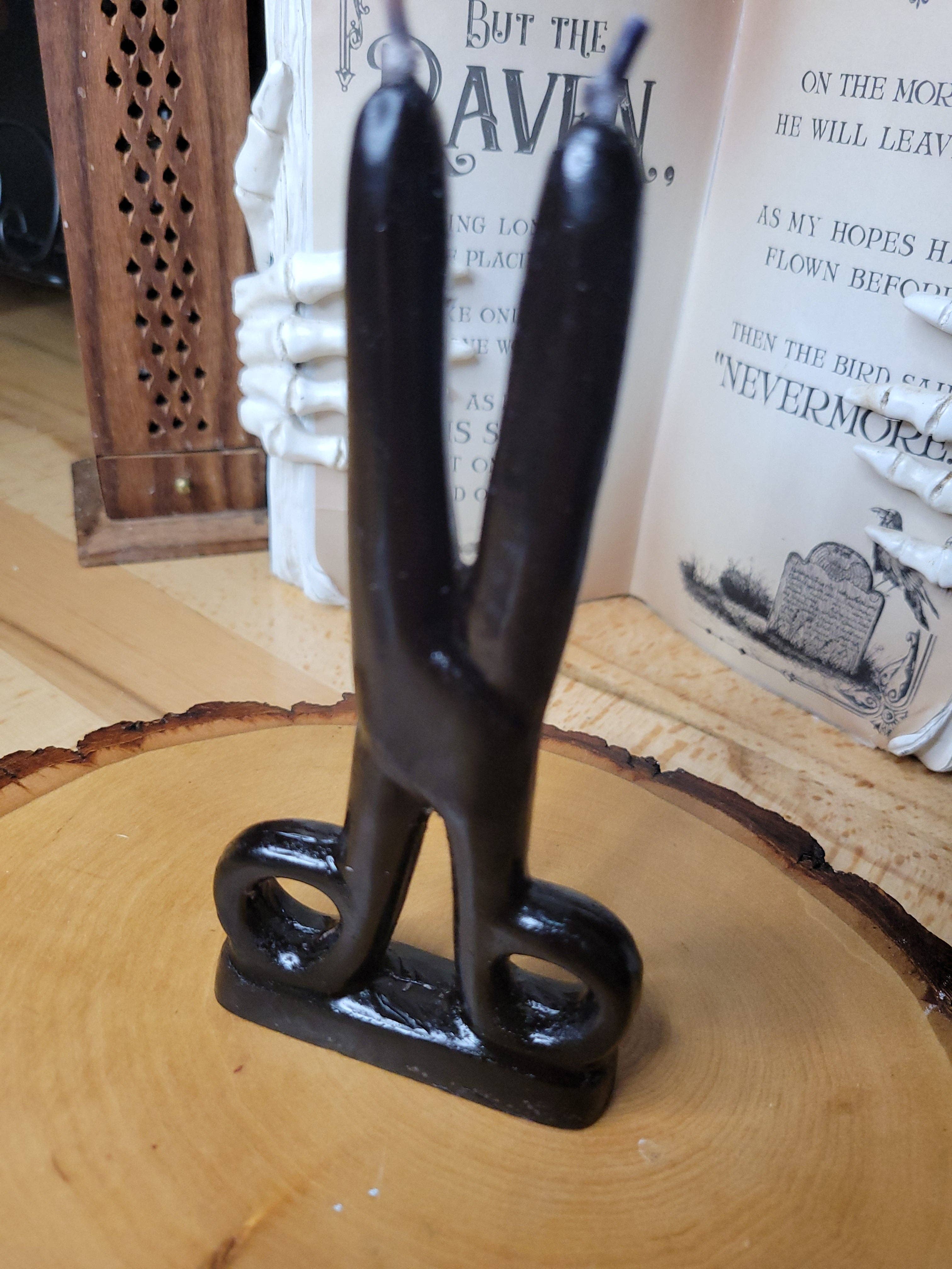 My Magic Place Shop - Wholesale Pillar Candle - Black  Scissors shape candle- Cord cutting1