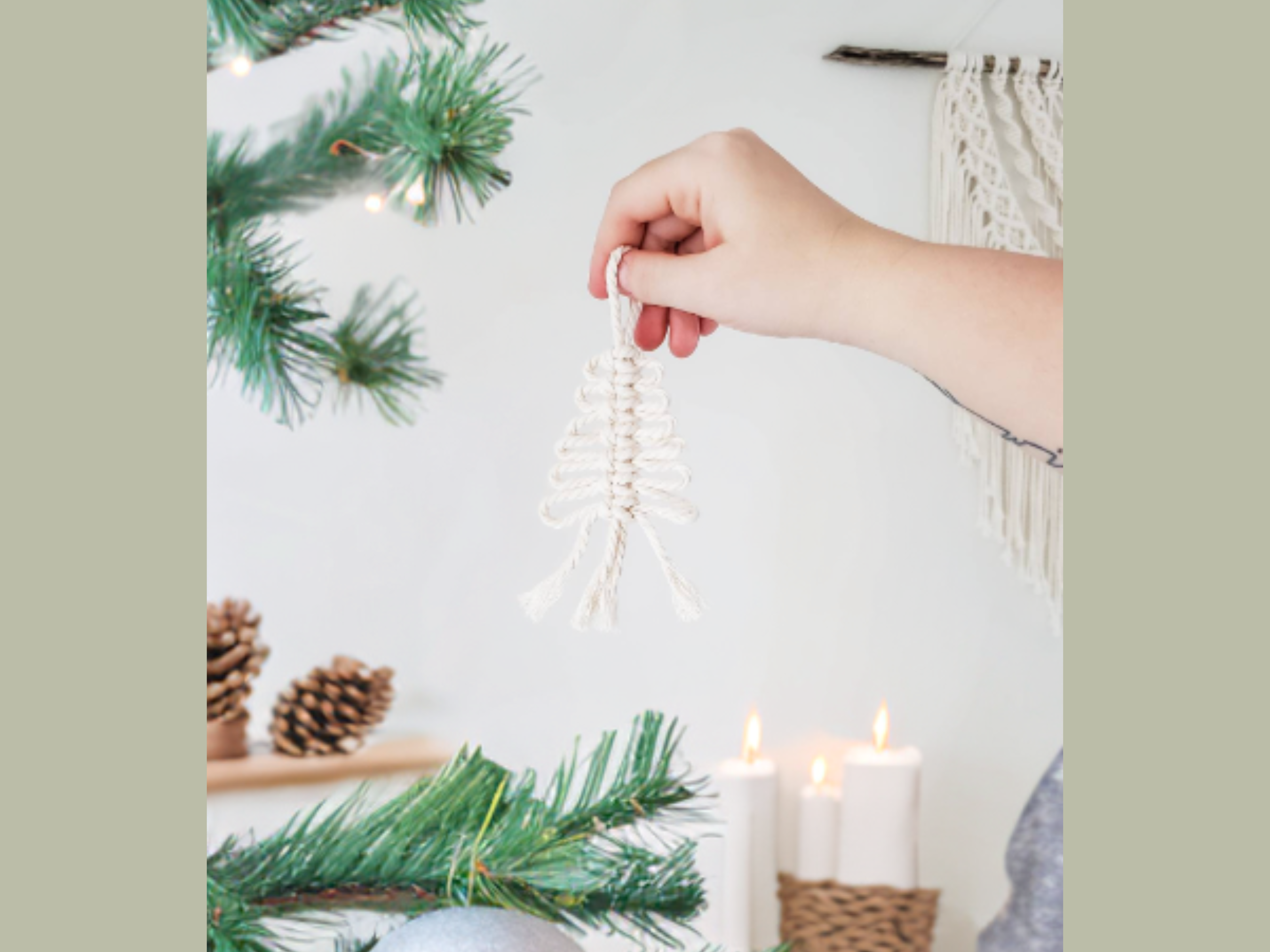Caught In a Knot Co. - Wholesale Ornament - Macrame Christmas Tree Ornament | boho holiday decor1