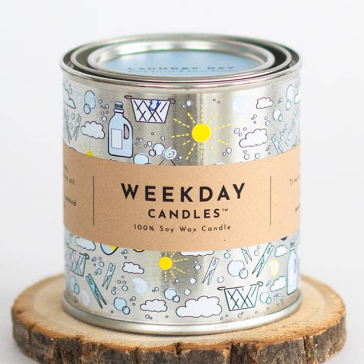 Weekday Candles - Wholesale Travel Candles - Laundry Day Paint Tin Candle 0