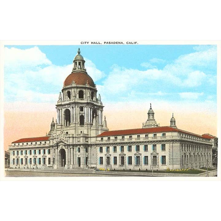 Impresión de Arte LA-263 Ayuntamiento, Pasadena, California para venta al por mayor de Found Image Press