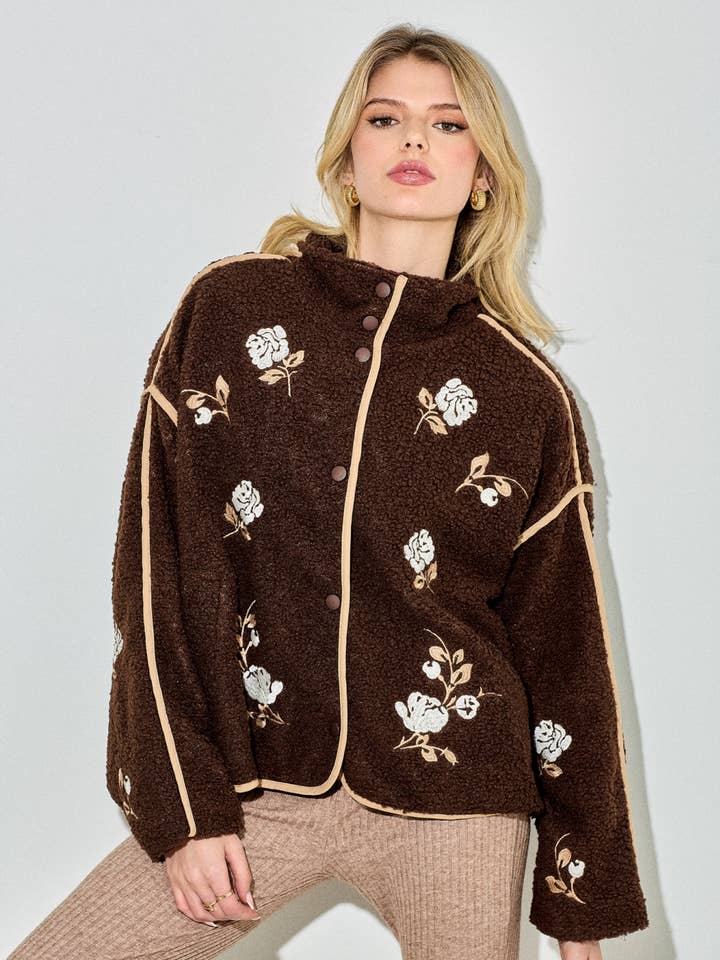 BRODERAD FLEECEJACKA för wholesale av Baevely by Wellmade USA