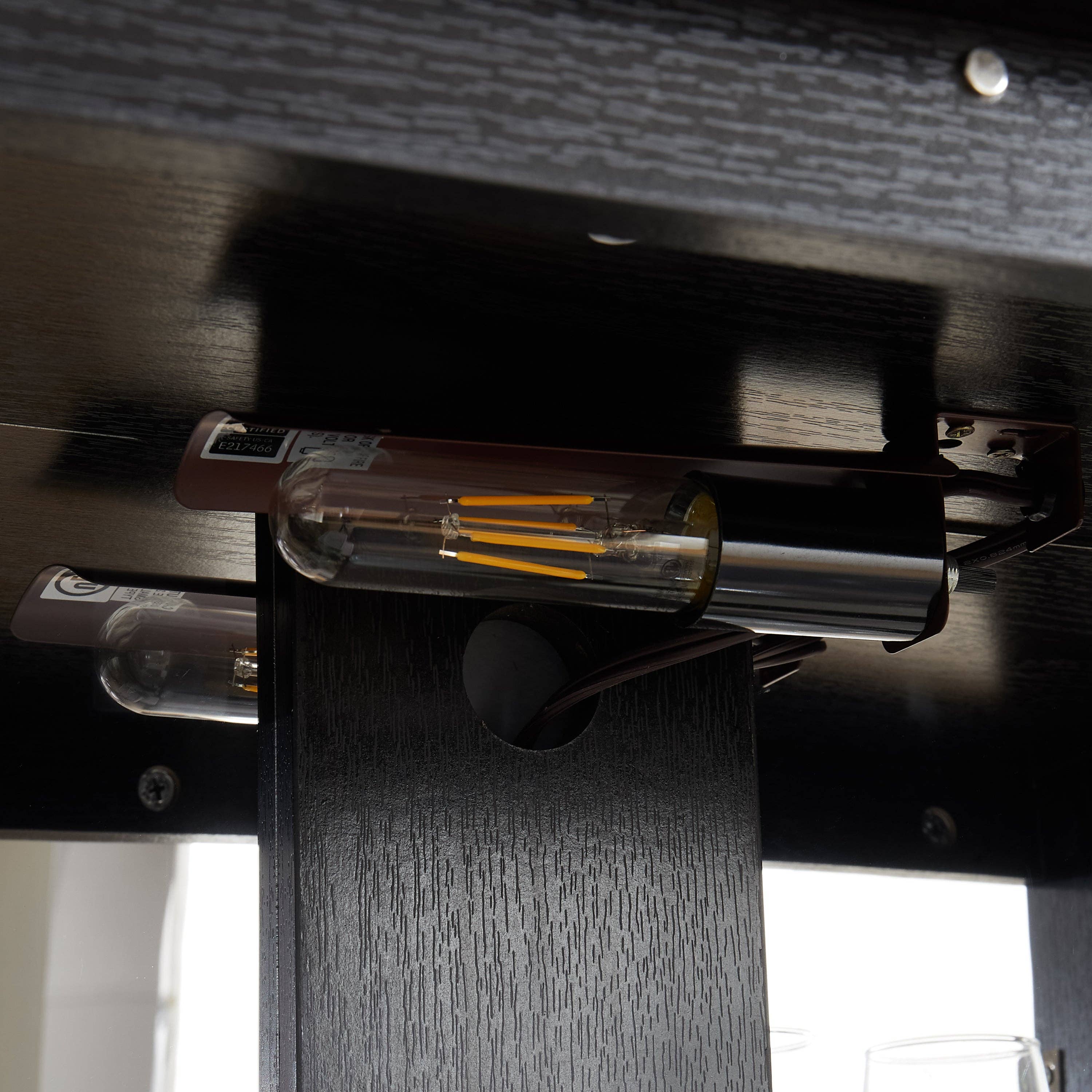 39F Inc. - Wholesale Cabinet - Black Lighted Curio Cabinet (2 Glass Doors, LED Lights )24