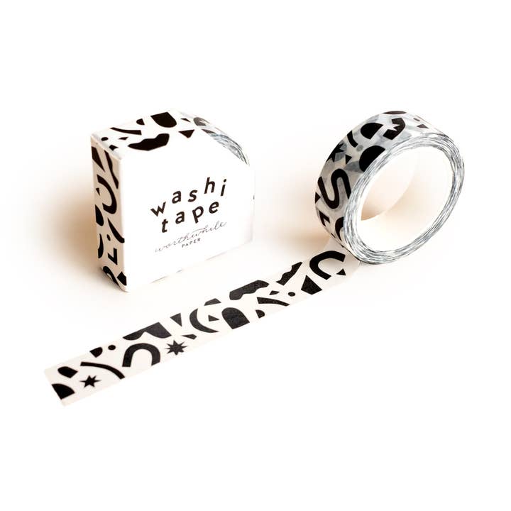 Confetti Pattern Washi Tape - Black & White for wholesale by Worthwhile Paper