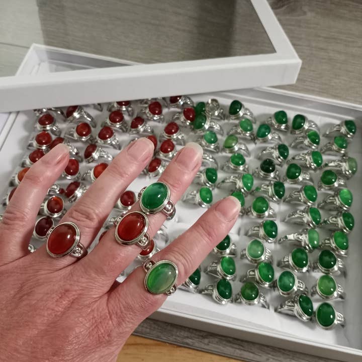 Keystone Crystals - Wholesale Jewelry Set - Gemstone Rings Assortment – 100 or 50 Mixed Stone Rings9