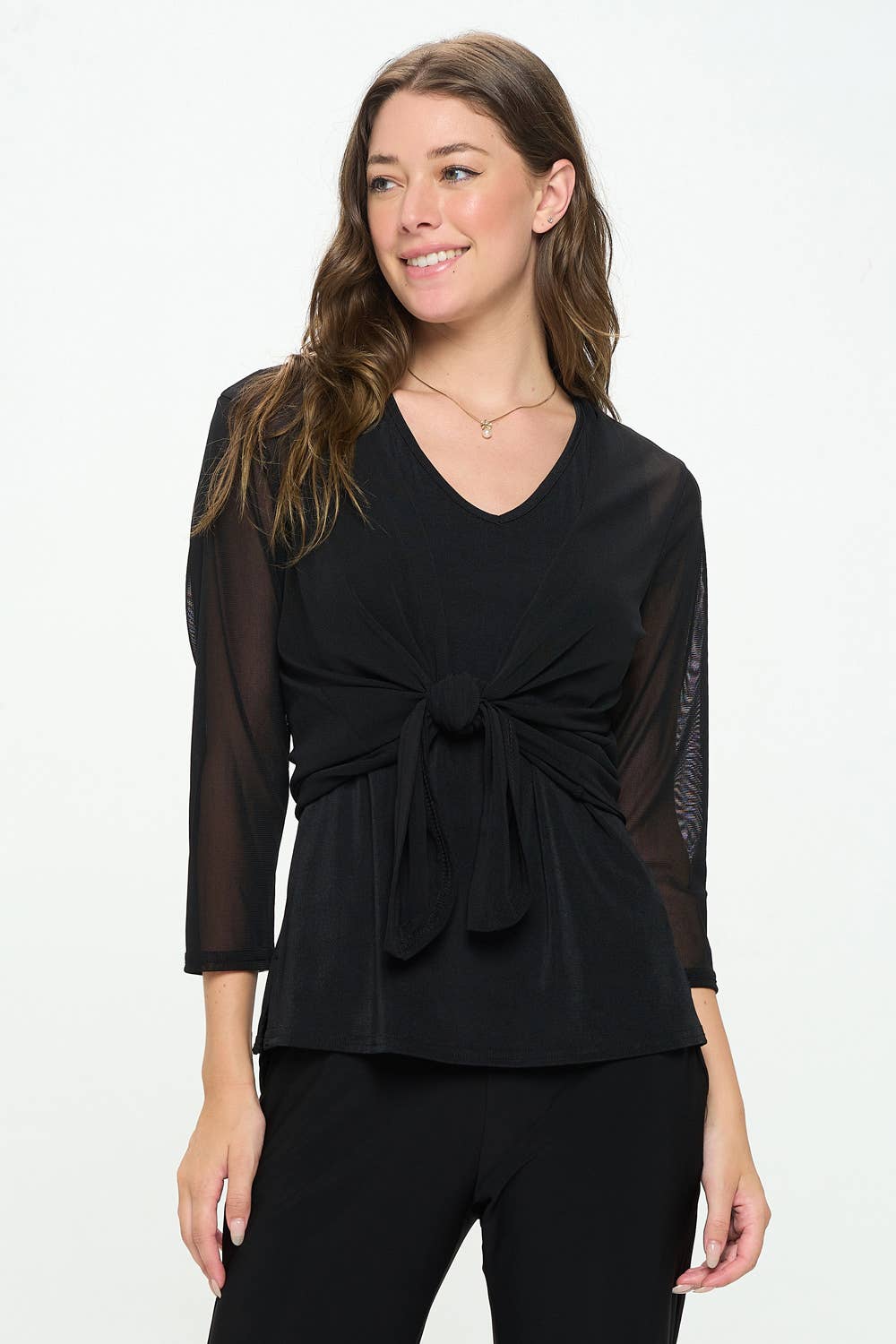 Jostar - Wholesale Cardigan - Women's - Solid Mesh Romance Open cardigan-482MR-QRS10