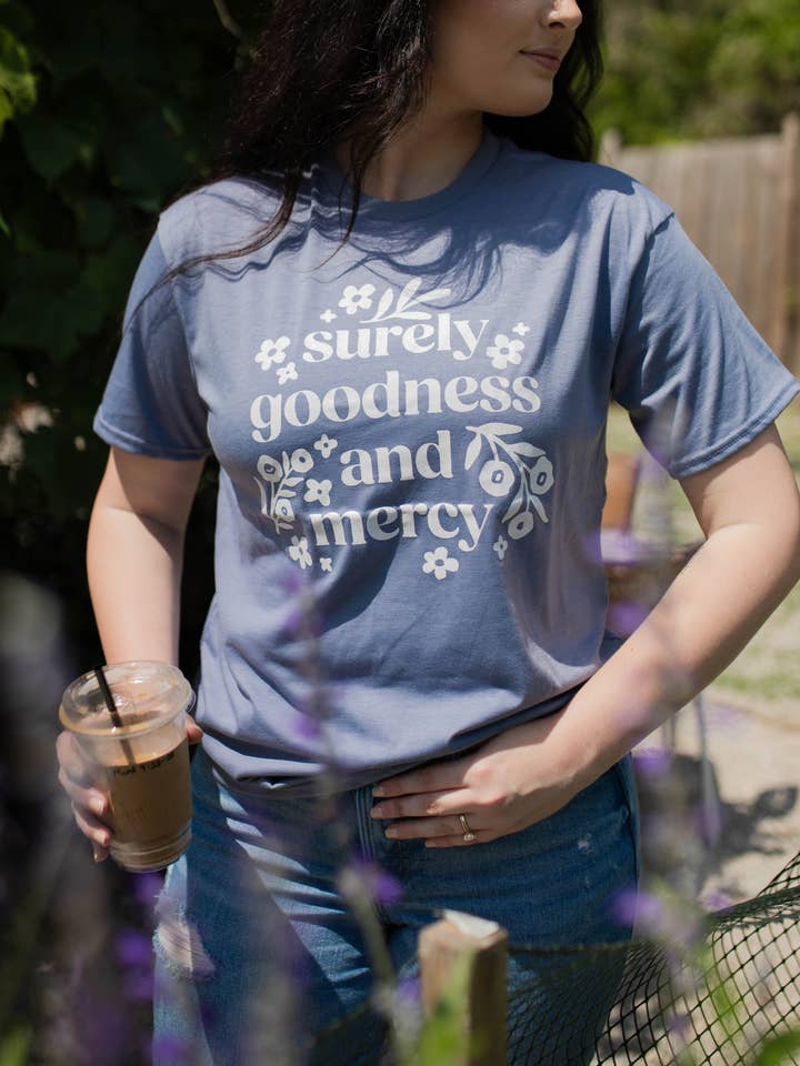 The Daily Grace Co - Wholesale Screen Printed T-Shirt - Women's - Goodness and Mercy Tee1