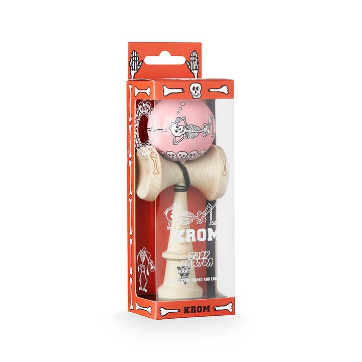 KROM KENDAMA - Wholesale Wood Toy - Kids - KROM · SKELETONS PINK · KENDAMA
