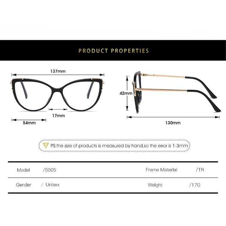 ACCITY - Wholesale Eyeglasses - Women's - CAT-EYE TR FRAME TEMPLES BLUE LIGHT FLAT GLASSES_CWASG02759