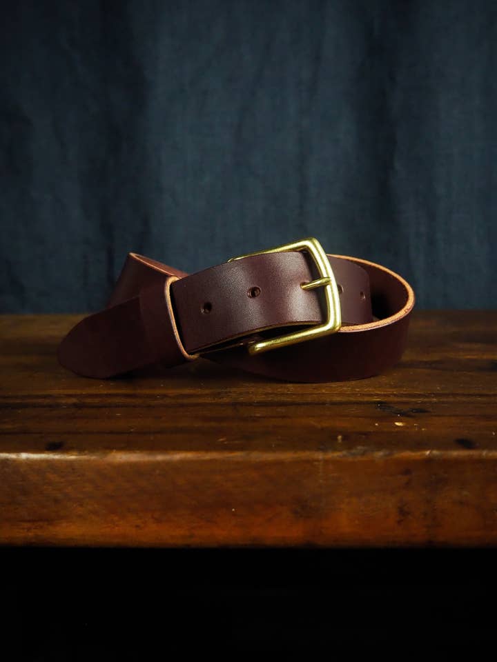 Leather Belt - Burgundy for wholesale by Skinner American Goods
