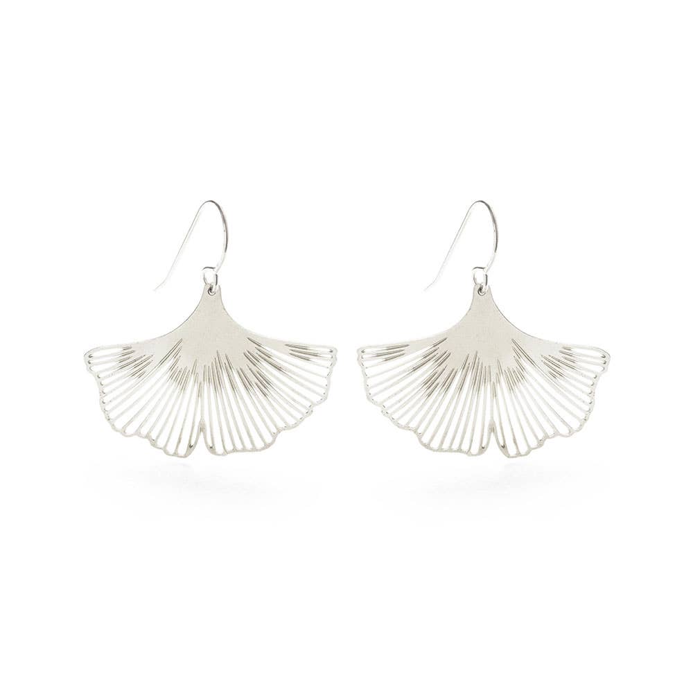 Amano Studio - Wholesale Dangle Earrings - Ginkgo Leaf Earrings - Silver0
