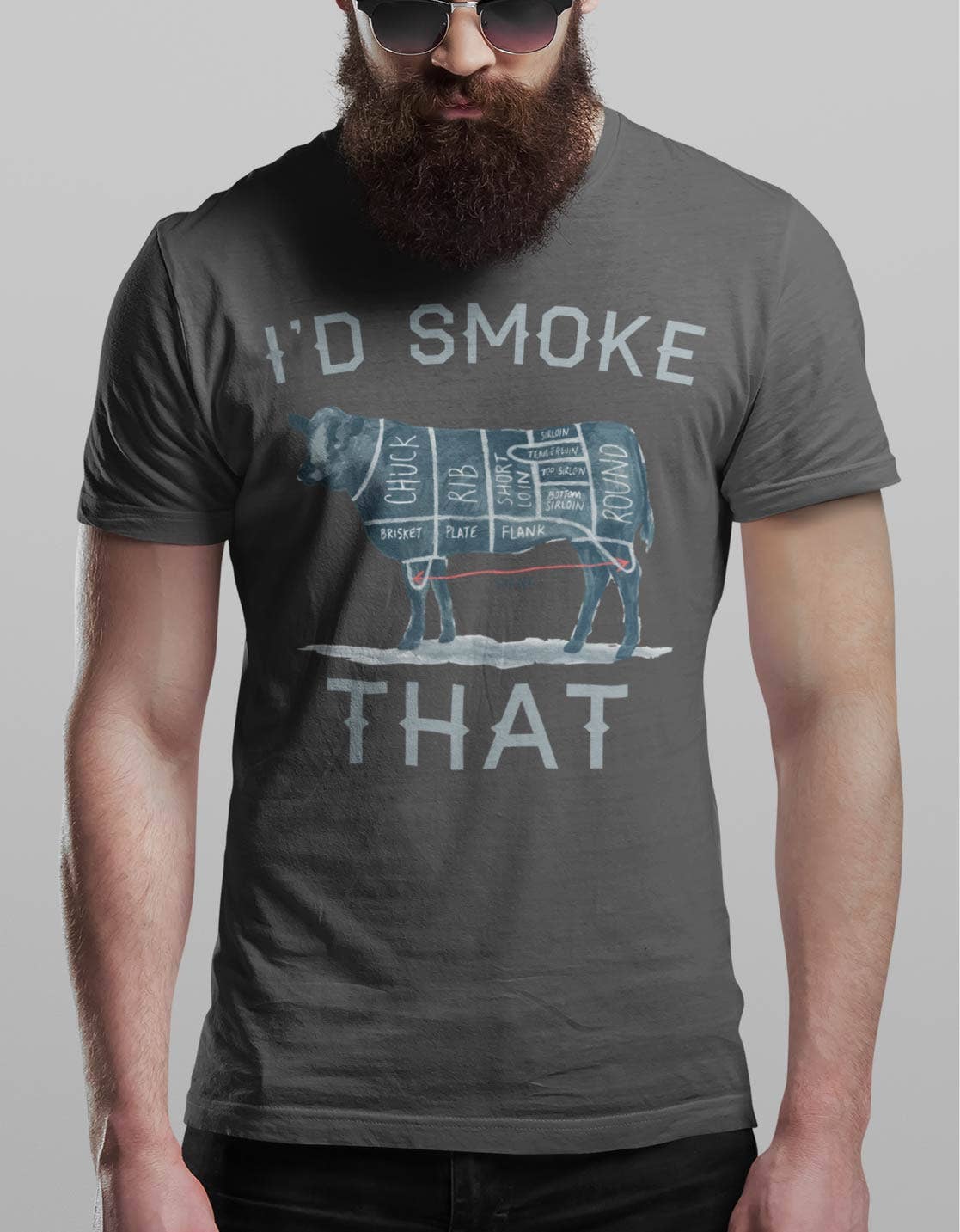Hunt Hook Eat - Wholesale Screen Printed T-Shirt - Men's - I'd Smoke That Tee1