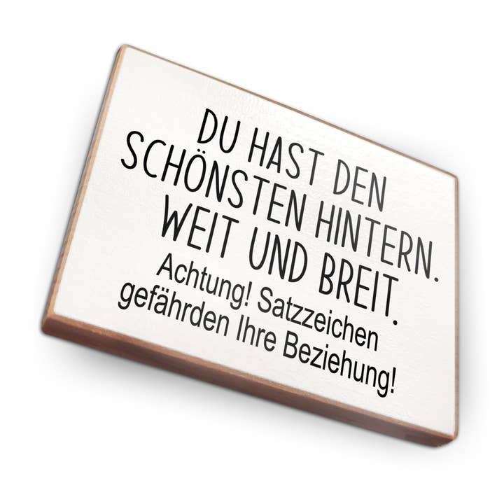 Íman de frigorífico em madeira de faia - Tens o mais bonito traseiro por atacado de wammi