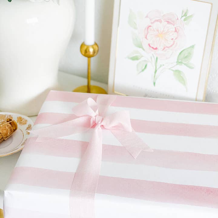 Pink Striped Watercolor Wrapping Paper 3 Sheets for wholesale by Simply Jessica Marie