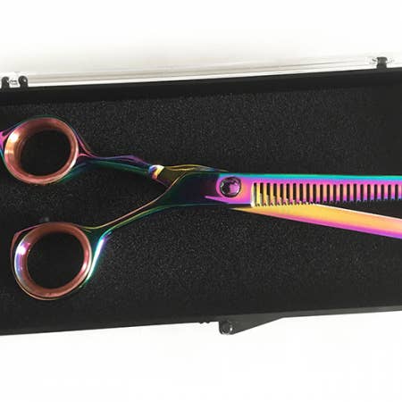 Professional Hairdressing Scissors Rainbow Colour Thinner for wholesale by HOLLYWOOD NAILS
