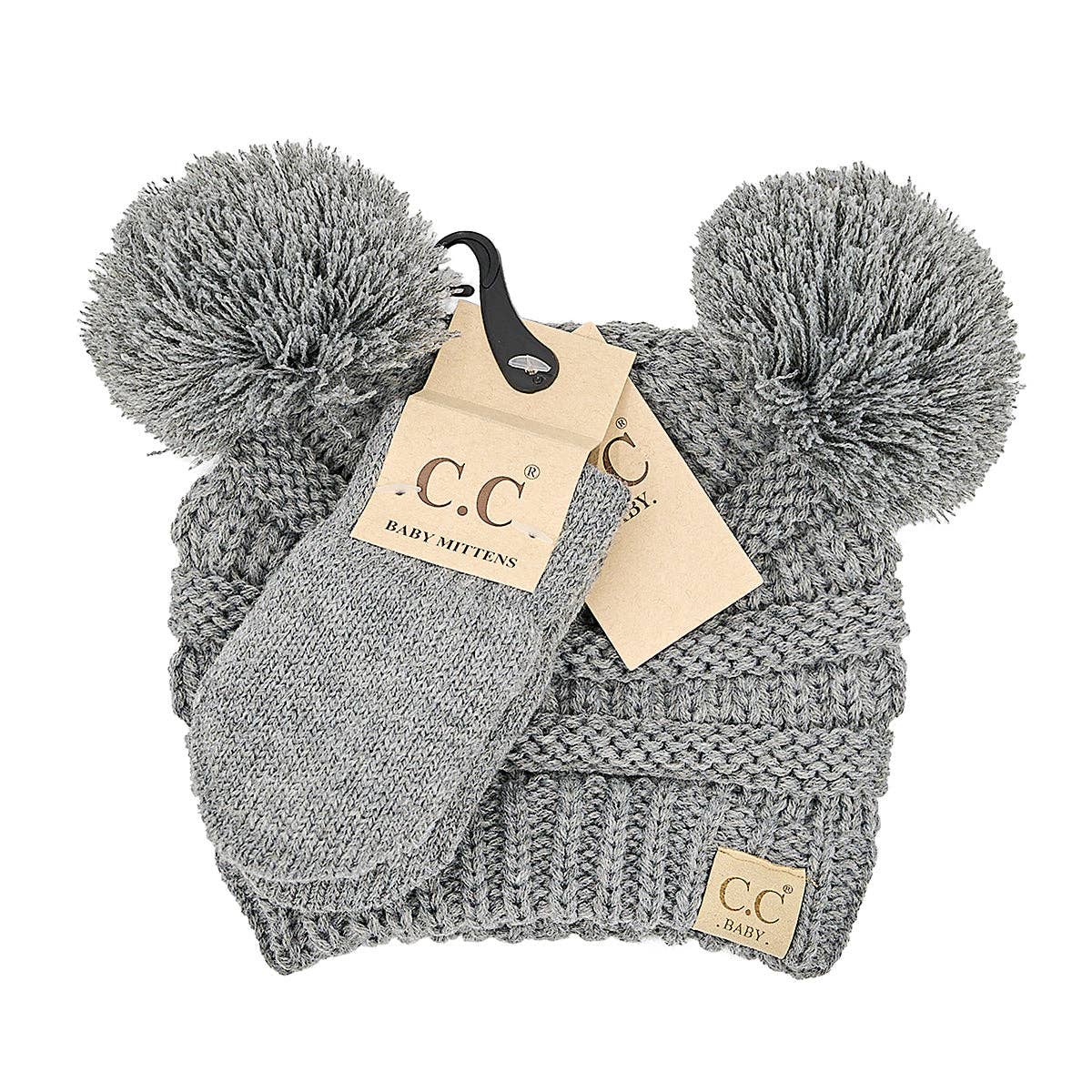 Truly Contagious - Wholesale Clothing Set - Baby - CC Baby Pom Pom Beanie and Mittens Set ( BABY-SET-4 )4