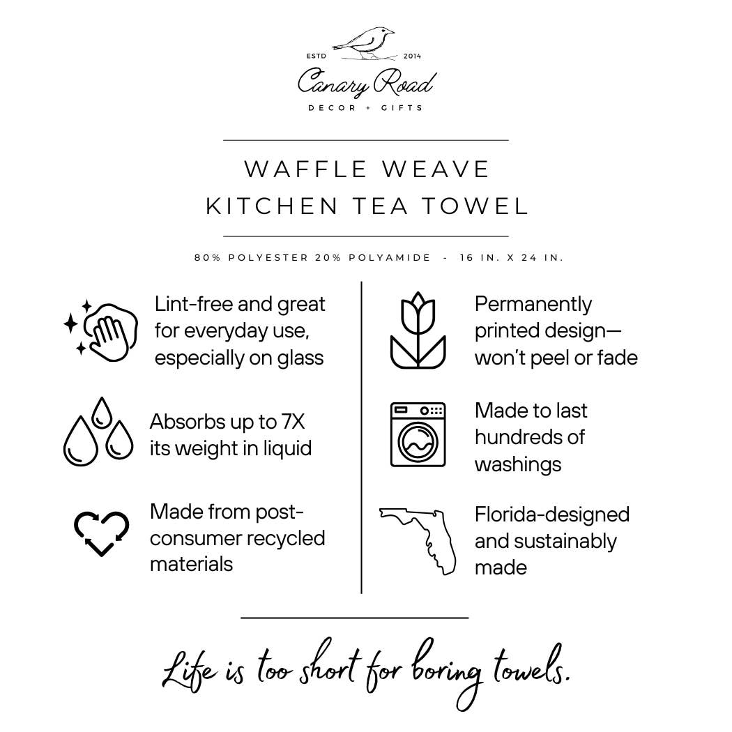 Canary Road - Vente Torchons - Serviette de cuisine gaufrée de Noël fantaisiste et preppy Jingle Cup3