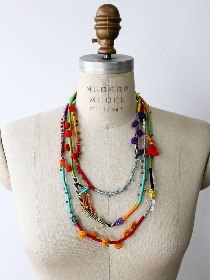 Handmade Bedouin Upcycled Textile Necklace for wholesale by Beyond Threads