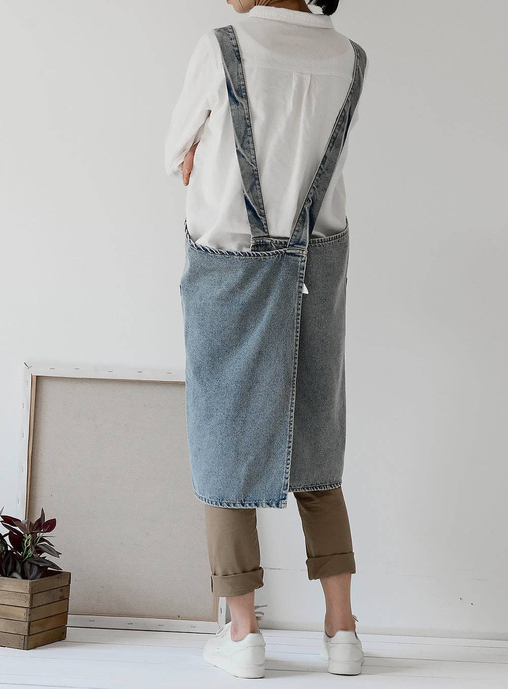 Gohobi （We cover U.S. import duties） - Wholesale Apron - Gohobi Japanese Style Washed Denim Cotton Apron1