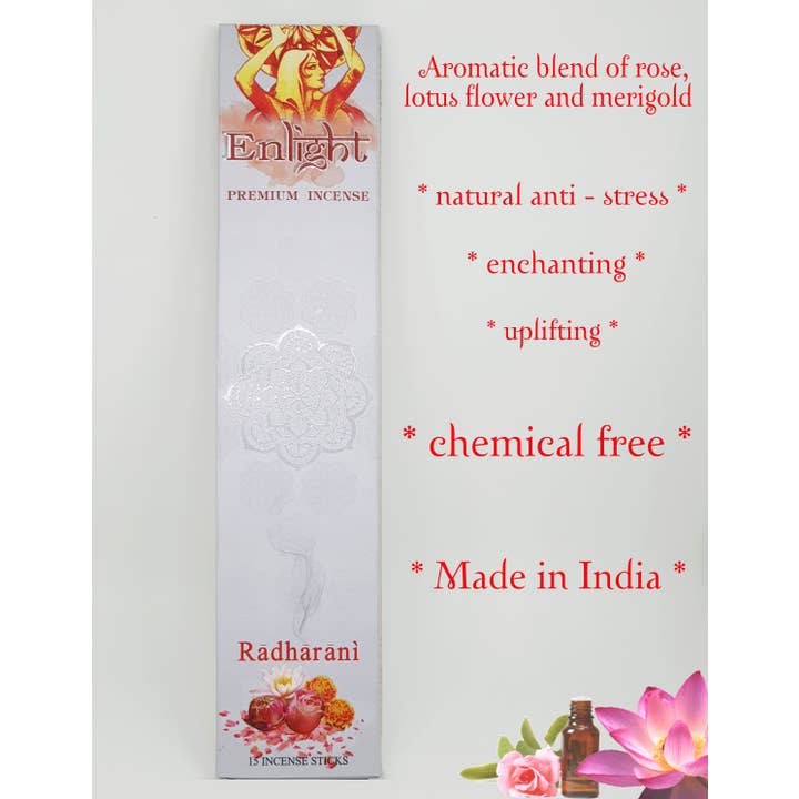 Incenso Enlight Premium - Radharani - 15 bastoncini per confezione e ulteriori Risultati per resine incensi all'ingrosso. Resi gratuiti e termini di pagamento a 60 giorni su Faire in tendenza su Faire.