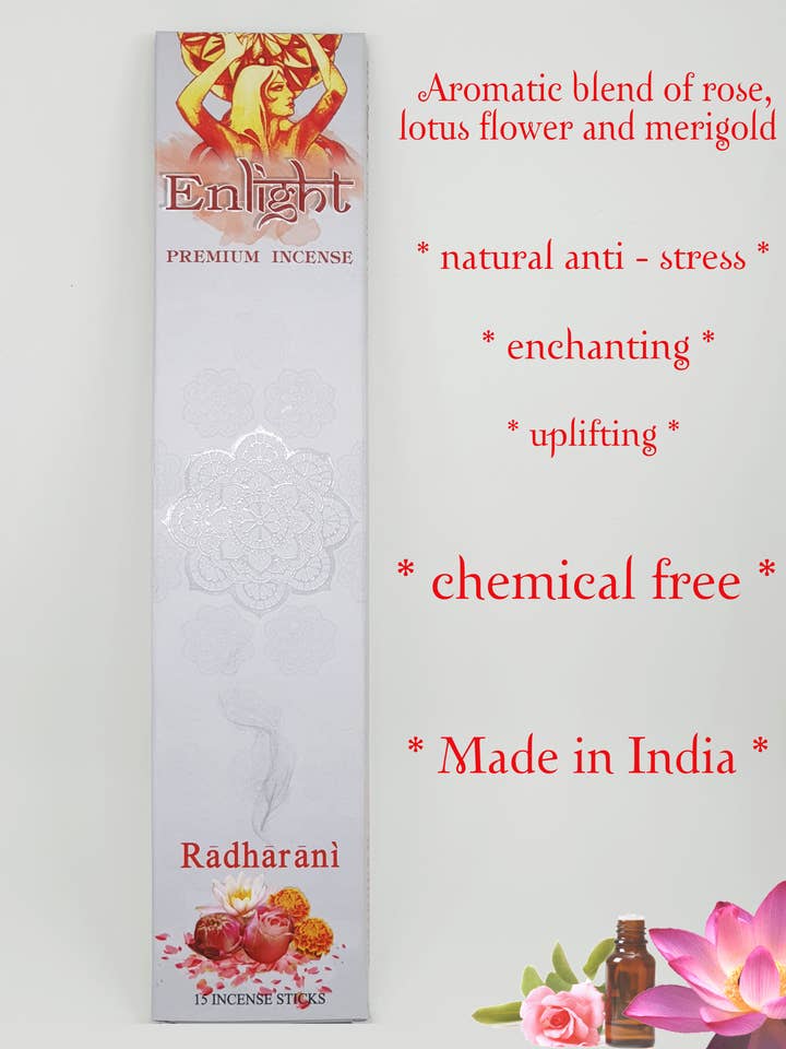 Enlight Premium Incense - Radharani - 15 sticks per box for wholesale by Enlight Love