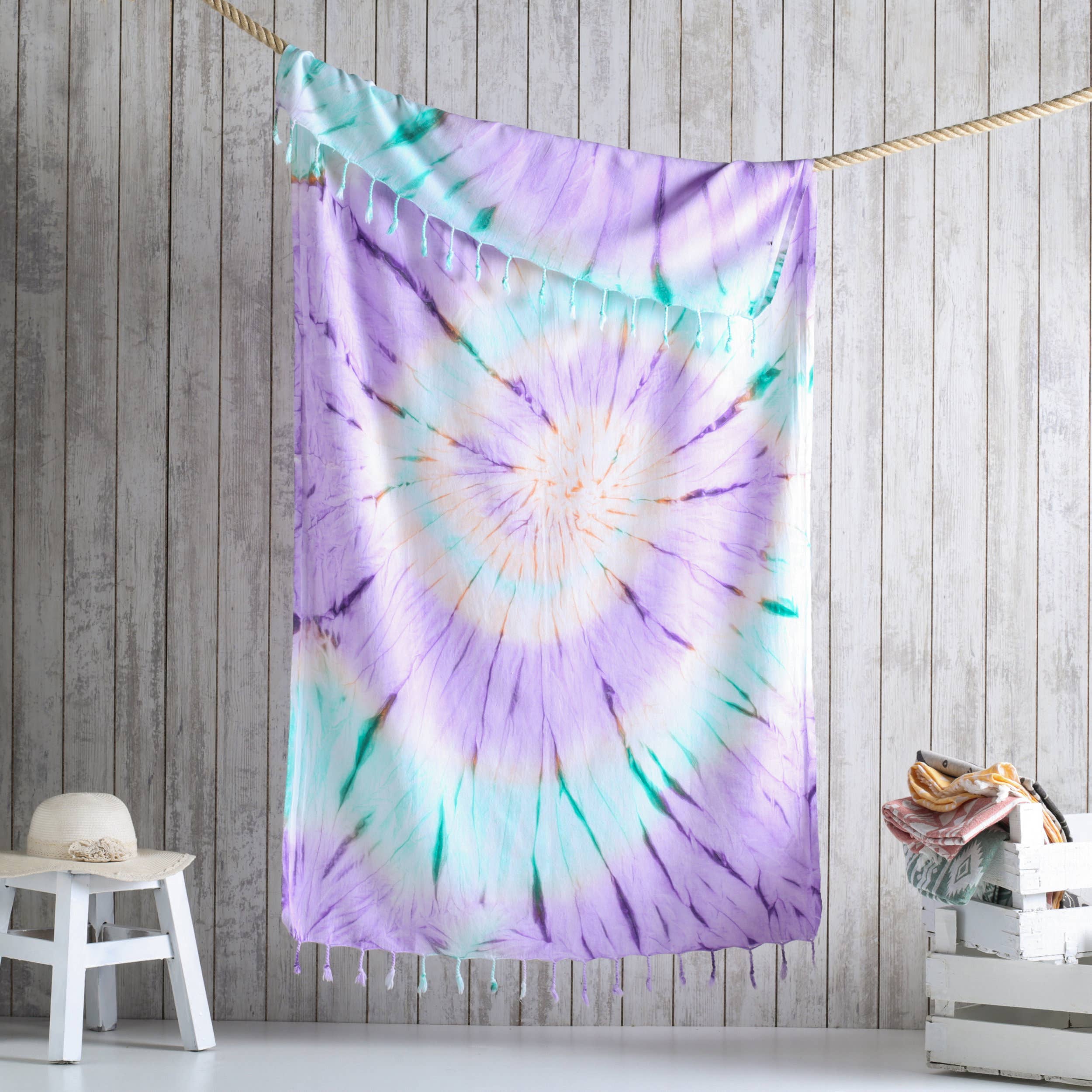 Kikoya - Wholesale Beach Towel - Tie Dye Pestemal Turkish Beach Towel Sand Repellent hand-dye3