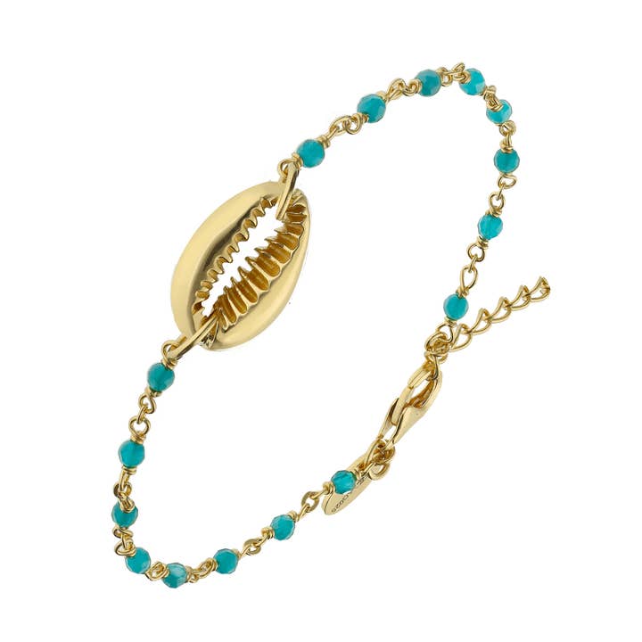 Golden Silver Chain Bracelet With Natural Stones @354 for wholesale by ORUS BIJOUX