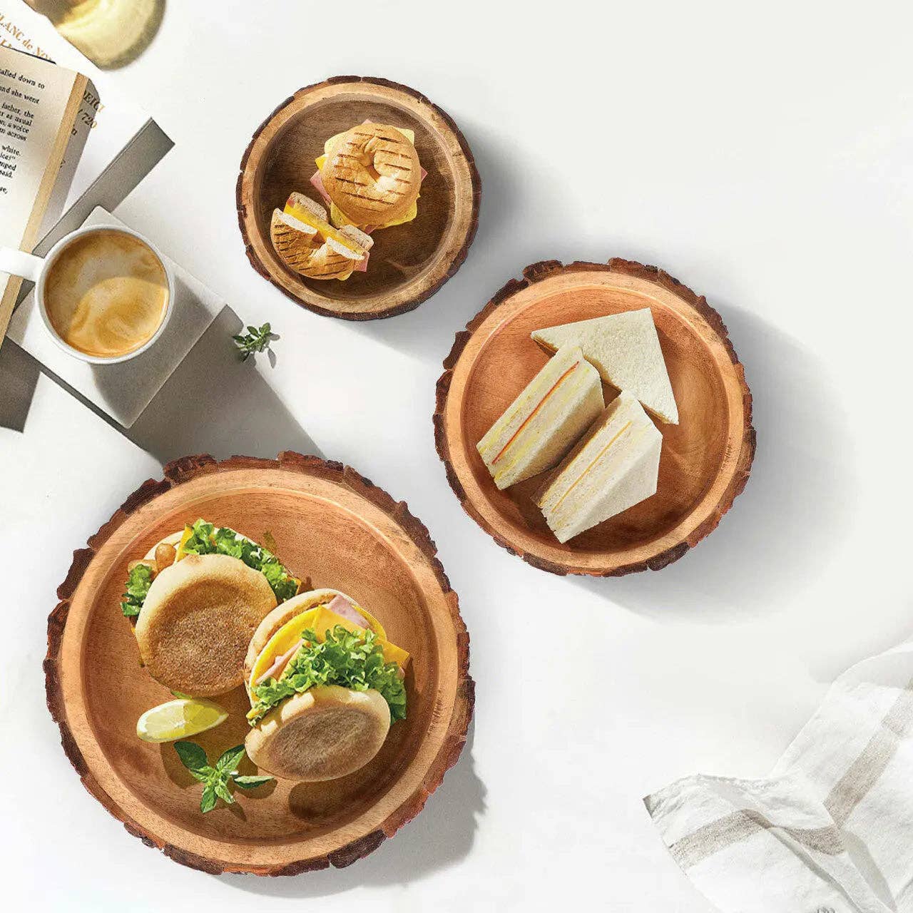 INOX artisans - Venta al por mayor Bol de mesa - Bois Juego de 3 cuencos de madera para nueces0