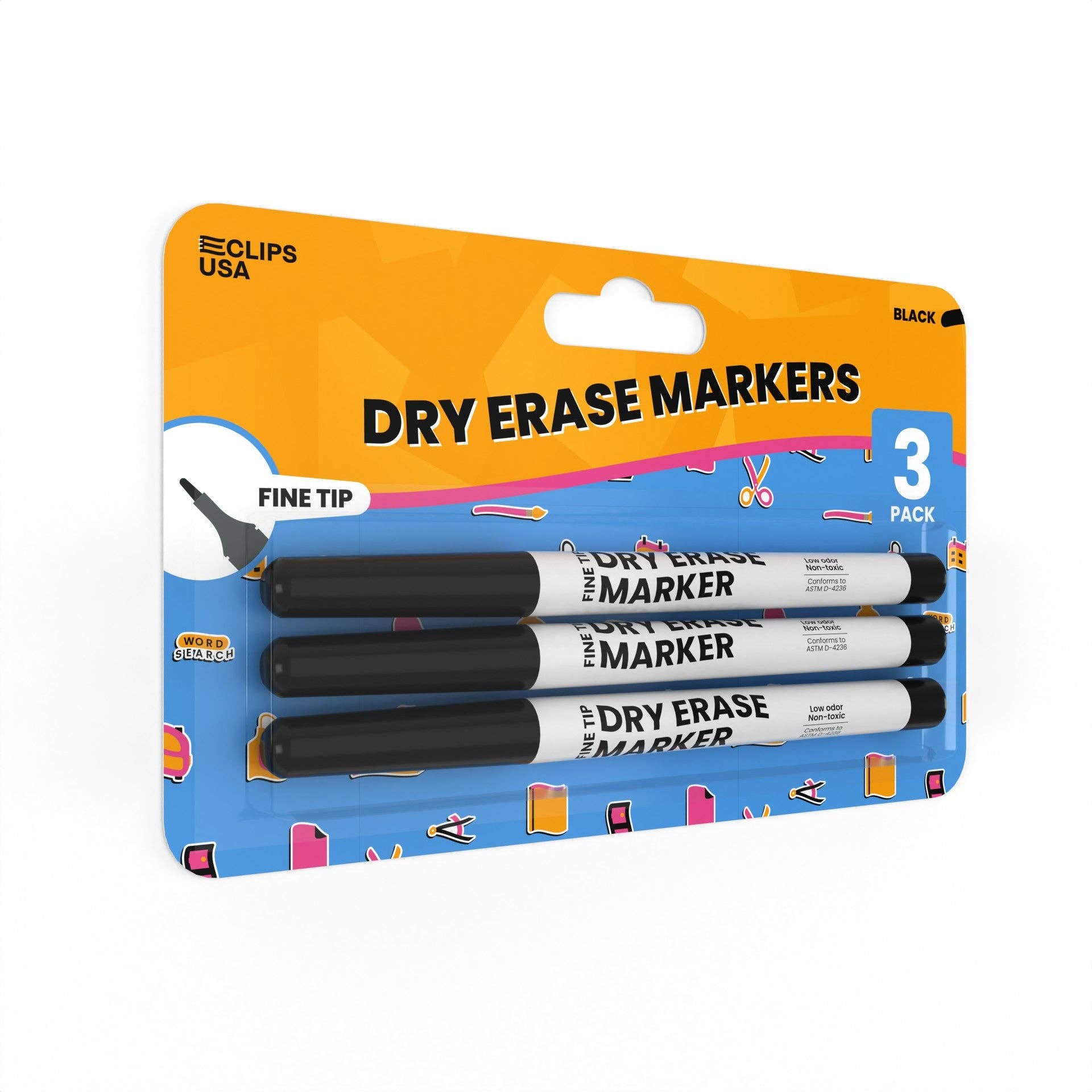 Eclips USA – wholesale Marker – Dry Erase Markers Black Fine Tip – 3 Pack – 36 Sets2
