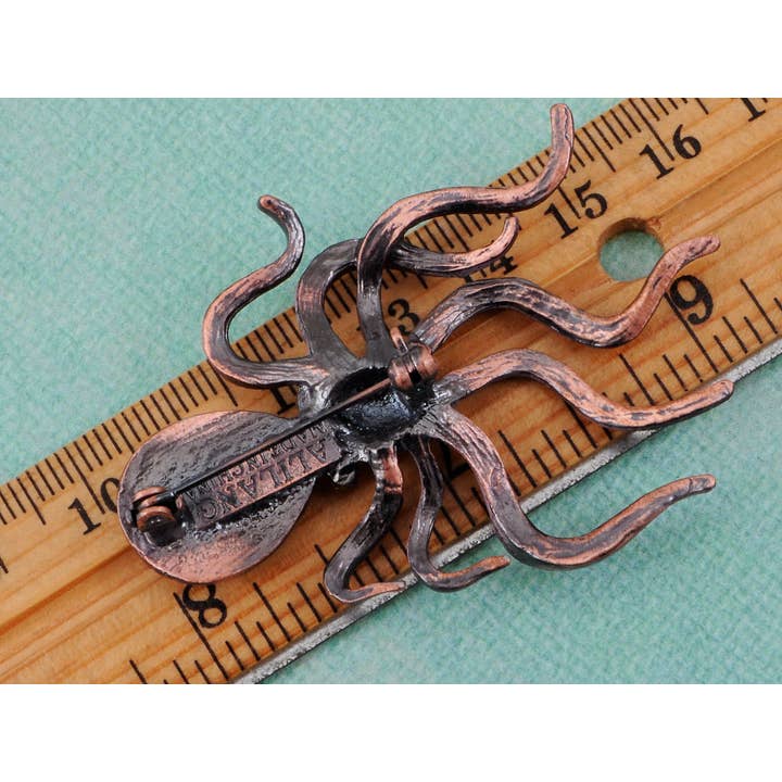 AK Brand - Vendita all'ingrosso Spille - Spilla con gambe di polpo nautico color topazio rame2