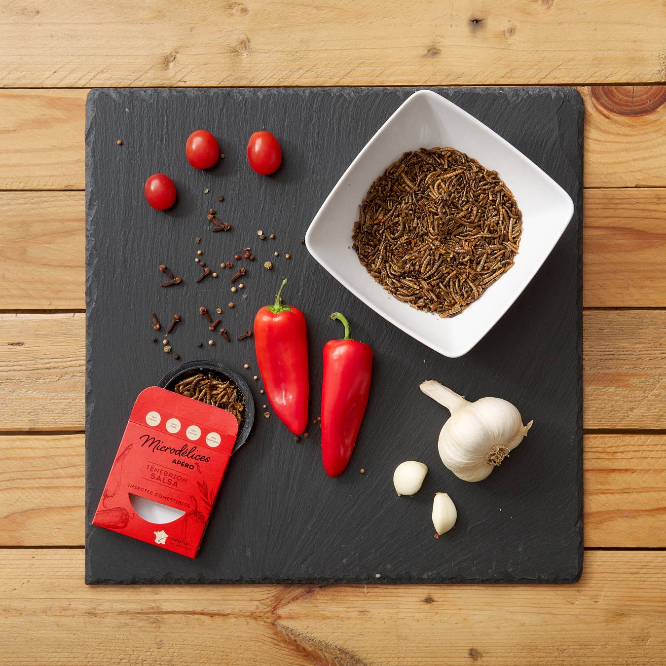 MICRONUTRIS - Vendita all'ingrosso Snack soffiati - APERO TENEBRION - SALSA - CONFEZIONE DA 282