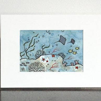 Arte oceânica subaquática Sting Rays, mini impressão por atacado de Studio Tuesday