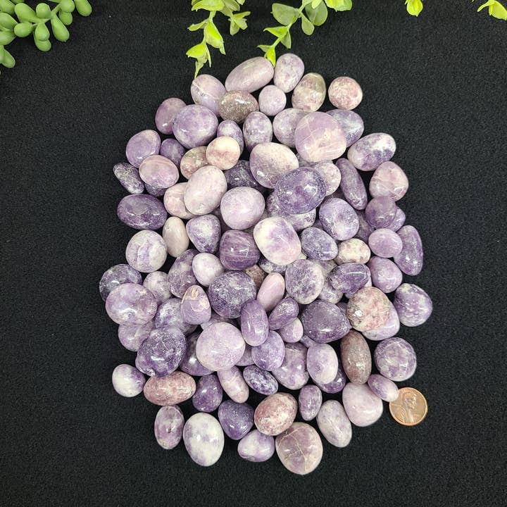 Meraki Gemstones - Wholesale Spiritual Stone/Crystal - Lepidolite Tumbled Stones (0.5kg/1.1lbs) 20-25mm3