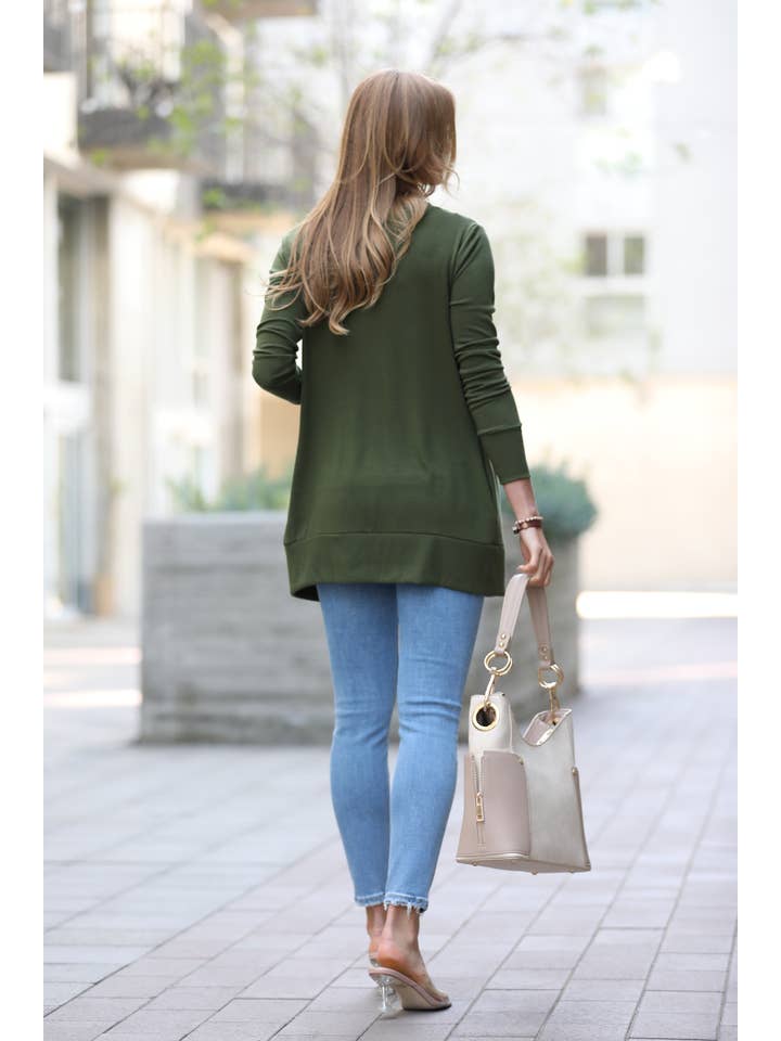 42POPS - Wholesale Cardigan - Women's - ",.....Side-pocket Snap Button Sweater Cardigan