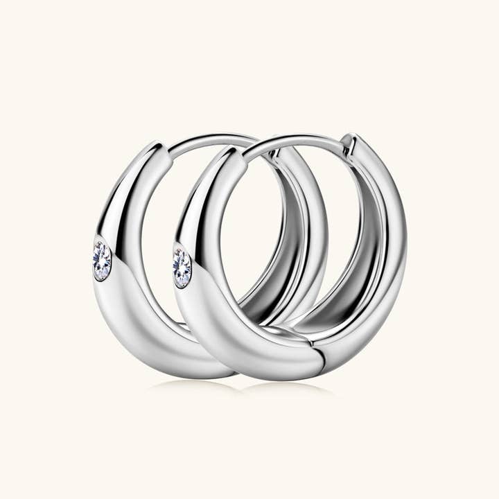 Perimade & Co. LLC - Wholesale Huggie Earrings - Moissanite Wedding Hoop Earrings in 925 Sterling Silver1