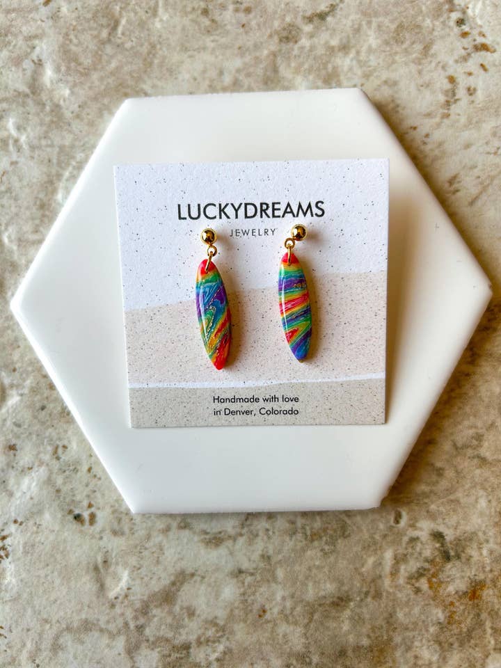 Clay Earrings- The Piper- Hypoallergenic- Lightweight - Handmade- Statement Jewelry 1 for wholesale by LuckyDreams